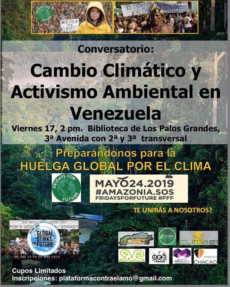 Conversatorio: cambio climático y activismo ambiental en Venezuela. Viernes 17 de Mayo de 2019